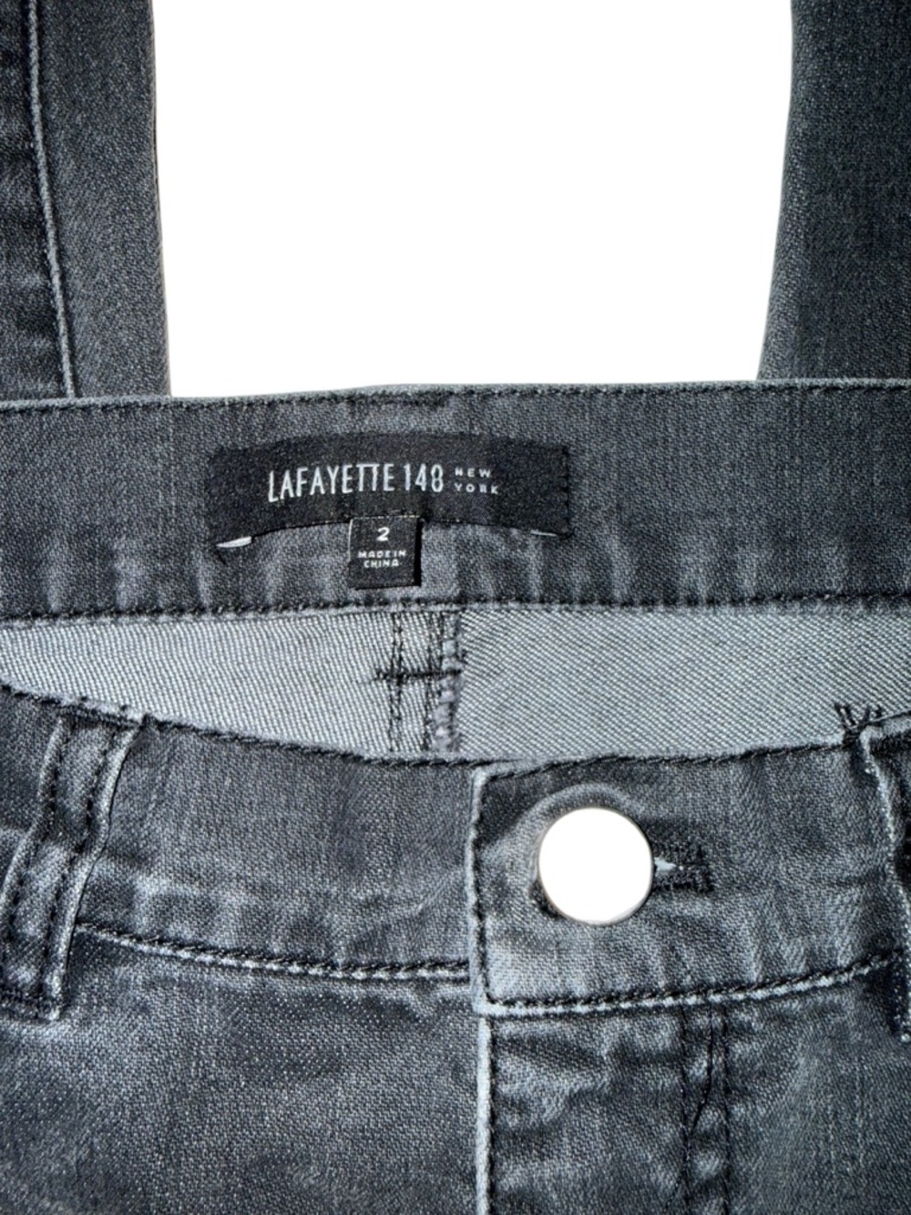 Lafayette 148 New York Gray/Black Jeans - Size 2 - Picture 3 of 5